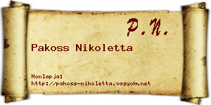 Pakoss Nikoletta névjegykártya